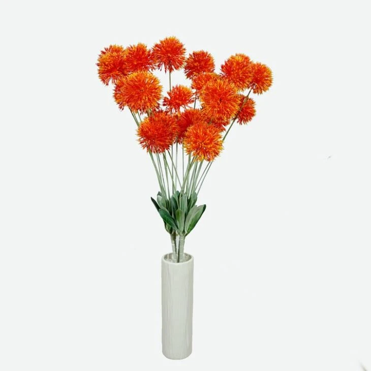 Artificial Orange Flower Branch 5 Heads Fake Shallot Wedding Decoration Chinese Factory