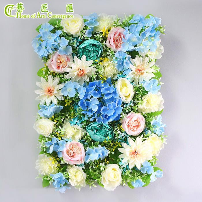 Blu Seta Fiore Parete Pannelli Matrimonio Sfondo